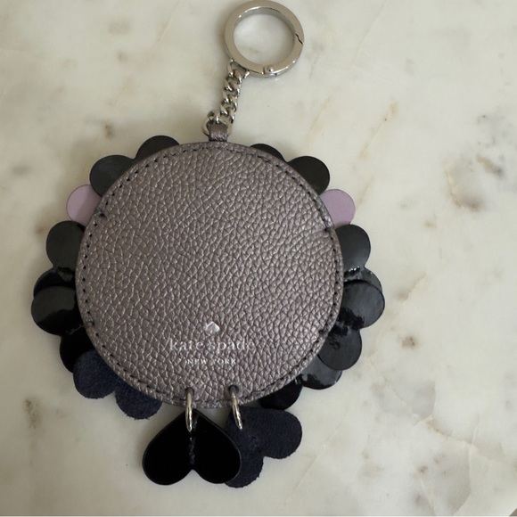 Women’s KATE SPADE Leather navy purple Key Chain fob Owl NightCap - Picture 4 of 6